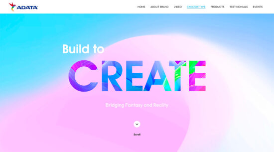 【網頁設計】ADATA 威剛科技 BUILD TO CREATE 2023
