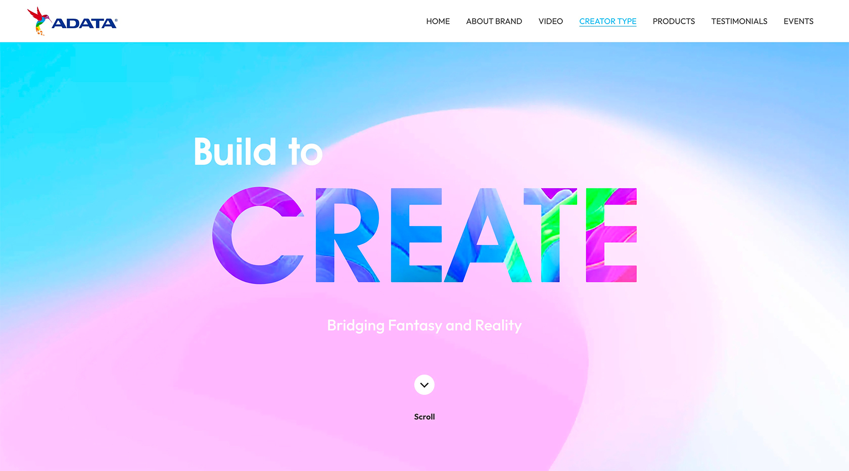 ADATA 威剛科技 BUILD TO CREATE｜活動網站設計 × 動態動畫整合