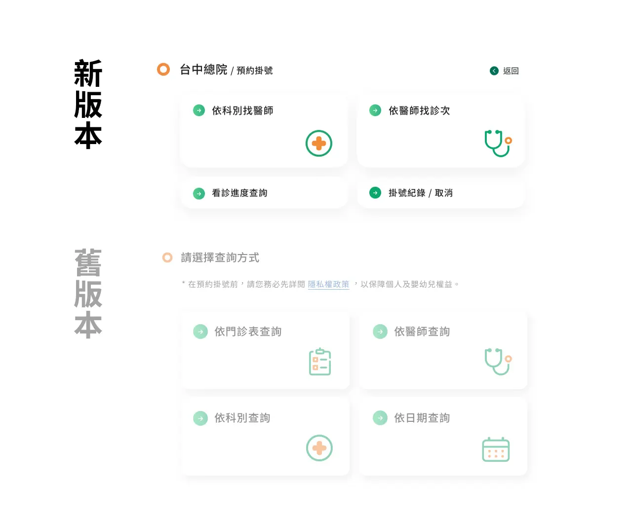 掛號介面獨立截圖